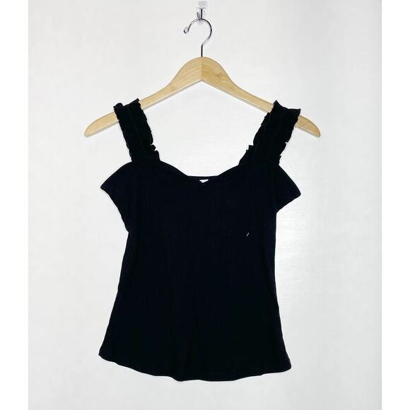 Black Ruffled Tank Top - Picture 2 of 2